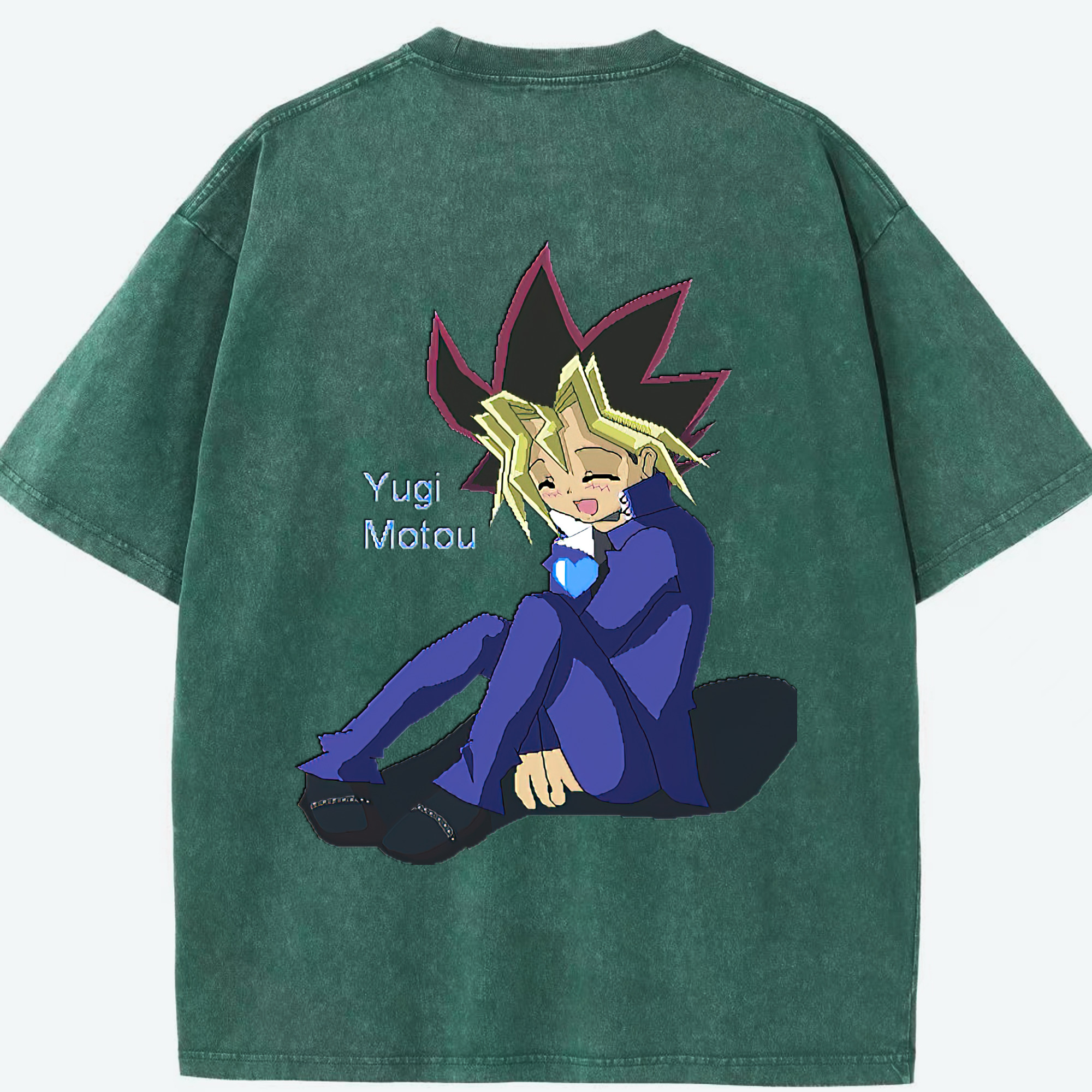 （画像用） 遊☆戯☆王 Yu-Gi-Oh! 綿100% ヴィンテージ風 半袖Tシャツ（背面プリント）